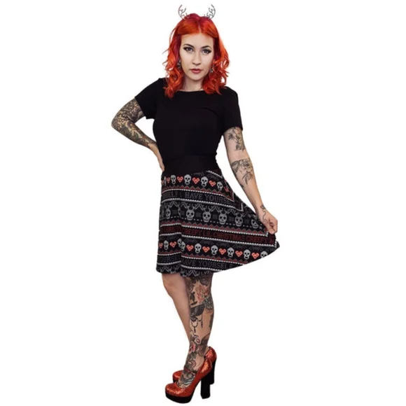 Too Fast Creepy Lil Christmas Skater Skirt NWT - Picture 4 of 4
